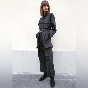 The Frankie Shop Charcoal Utility Jumpsuit